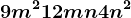 9m^2+12mn+4n^2