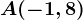 A(-1,8)