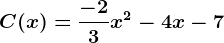 C(x)=\frac-23x^2-4x-7