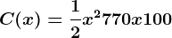 C(x)=\frac12x^2+770x+100