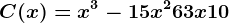 C(x)=x^3-15x^2+63x+10
