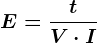 E = \fractV\cdot I