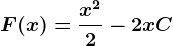 F(x)=\fracx^22-2x+C