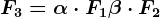 F3=\alpha \cdot F1+\beta \cdot F2