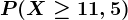 P(X\geq 11,5)