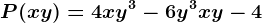 P (xy) = 4xy^3 -6y^3+xy -4