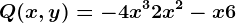 Q(x,y)=-4x^3+2x^2-x+6