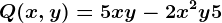 Q(x,y)=5xy-2x^2y+5