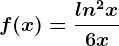f(x)=\fracln^2x6x