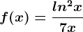 f(x)=\fracln^2x7x