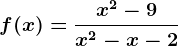 f(x)=\fracx^2-9x^2-x-2