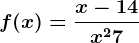 f(x)=\fracx-14x^2+7