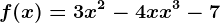 f(x)=3x^2-4x+x^3-7