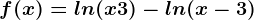 f(x)=ln(x+3)-ln(x-3)