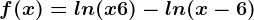 f(x)=ln(x+6)-ln(x-6)