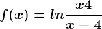 f(x)=ln\fracx+4x-4