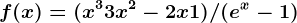 f(x) = (x^3 + 3x^2 - 2x + 1) / (e^x - 1)