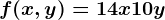 f(x,y)=14x+10y