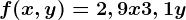 f(x,y)=2,9x+3,1y