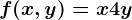 f(x,y)=x+4y
