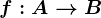 f:A--> B