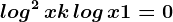 log^2\, x+k\, log\, x+1=0