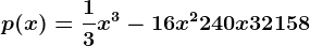 p(x)=\frac13x^3-16x^2+240x+32158