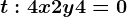 t:4x+2y+4=0