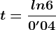 t=\fracln60'04