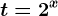 t=2^x