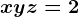 x+y+z=2