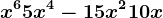 x^6+5x^4-15x^2+10x