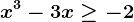 x^3-3x\geq -2