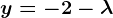 y= -2-\lambda